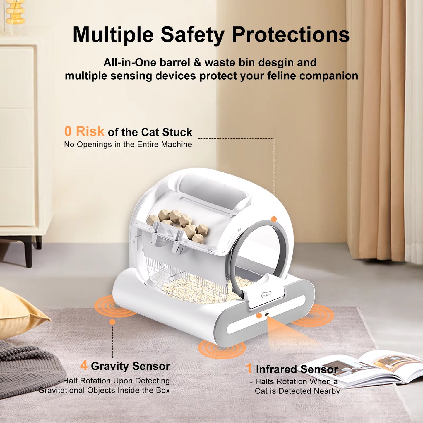 Automatic Cat Litter Box with App Control – Self-Cleaning, Odor-Free, Perfect for Multiple Large Cats