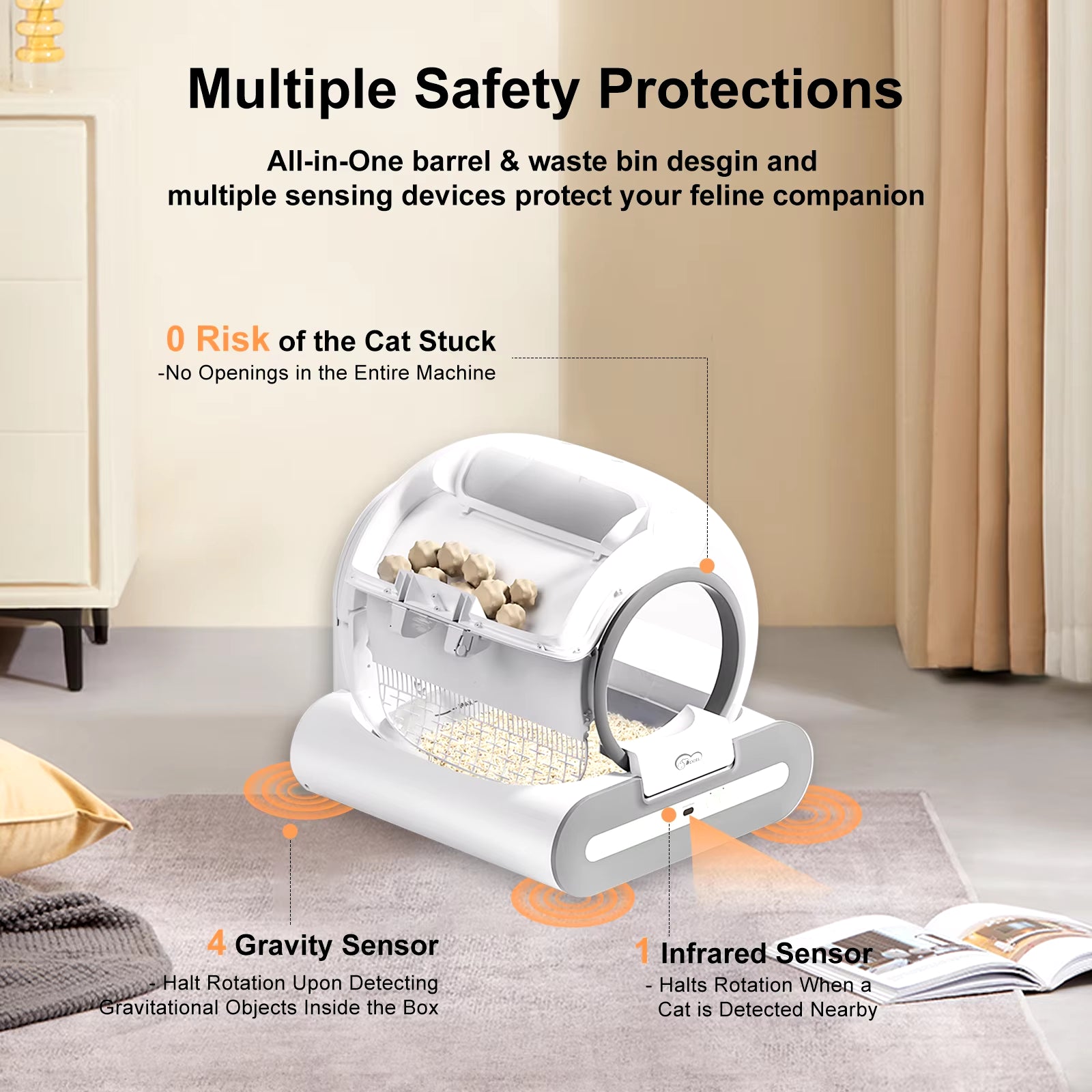 Automatic Cat Litter Box with App Control – Self-Cleaning, Odor-Free, Perfect for Multiple Large Cats