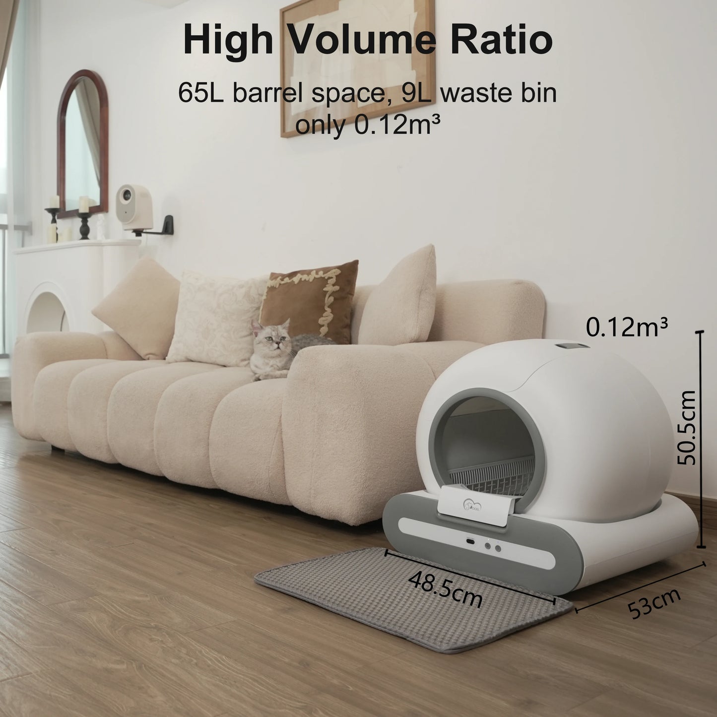 Automatic Cat Litter Box with App Control – Self-Cleaning, Odor-Free, Perfect for Multiple Large Cats
